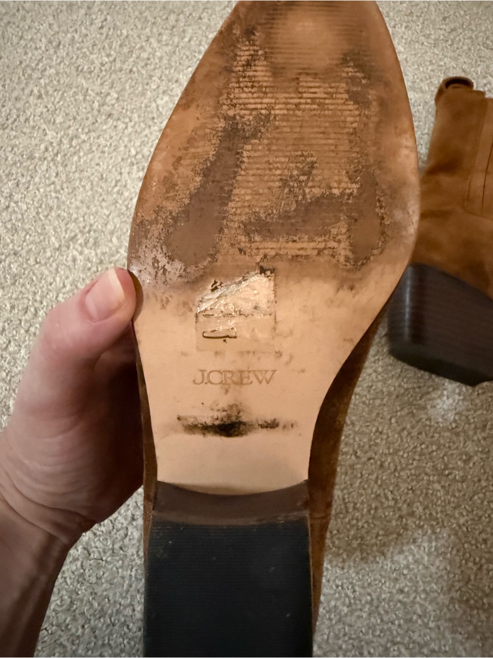J. Crew Suede Chelsea Ankle Boots with Block Heel - Picture 6 of 9